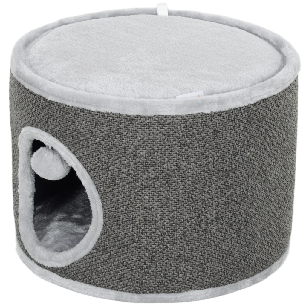 Casetta per Gatti a 2 Piani con Sisal ¨C zephmum ¨C Grigio Scuro 40x30 cm