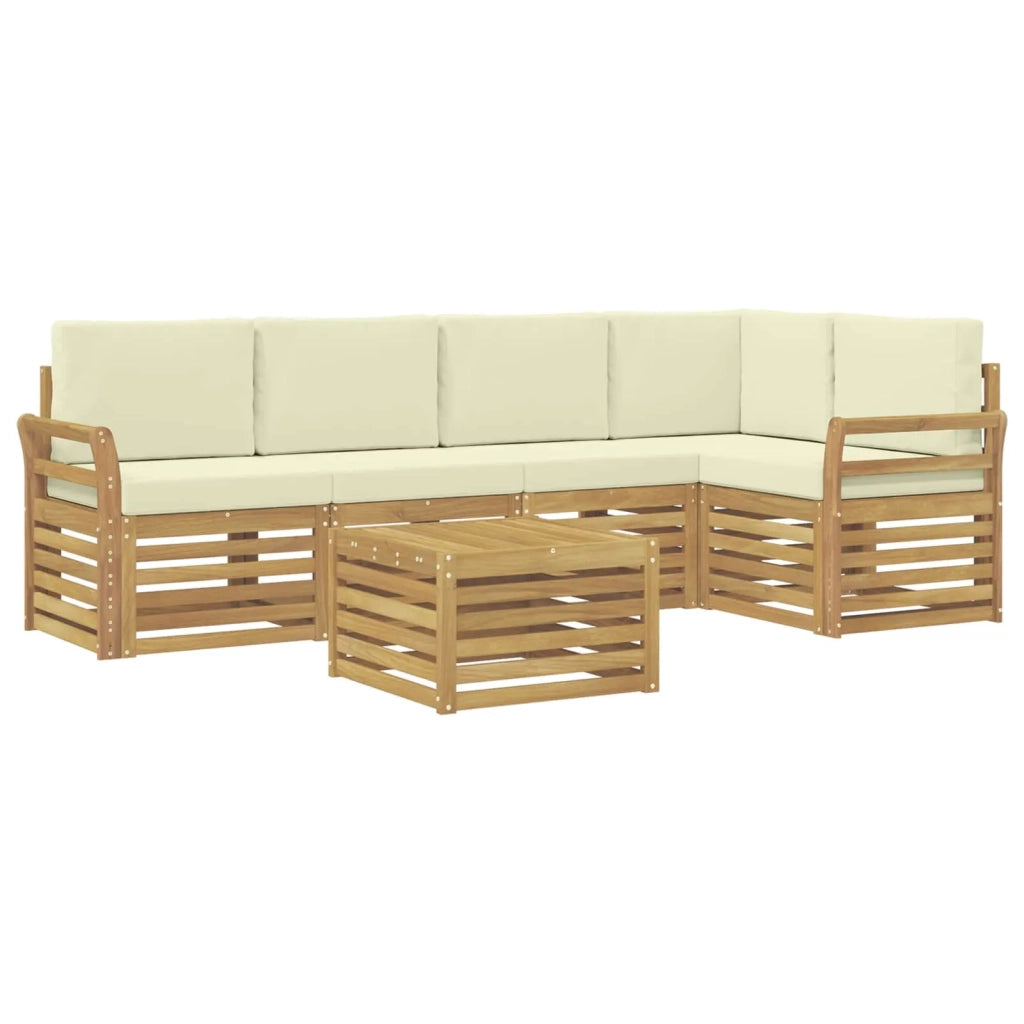 Set di divani da esterno 6 pcs Bianco e Crema 59 x 59 x 37 cm 3391875