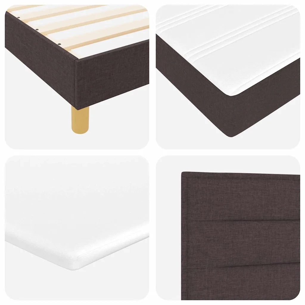 Letto a molle con materasso Marrone Scuro 140 x 200 cm Tessuto 3340153