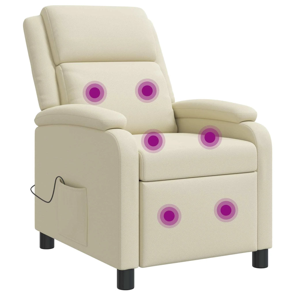 Divano Sedia-Poltrona Massaggiante Crema Similpelle 726679