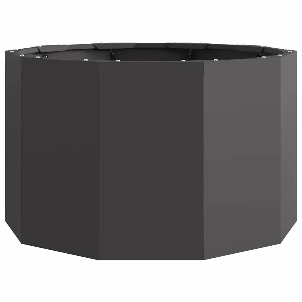 Fioriera-Vaso da Esterno-Contenitore per Piante Nero 60 x 60 x 35 cm Acciaio