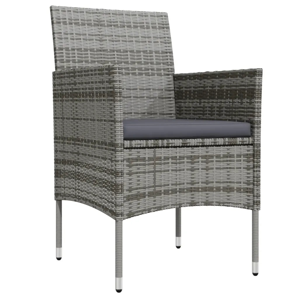 Set da Pranzo da Giardino 7 pz con Cuscini Grigio e Nero 3099315