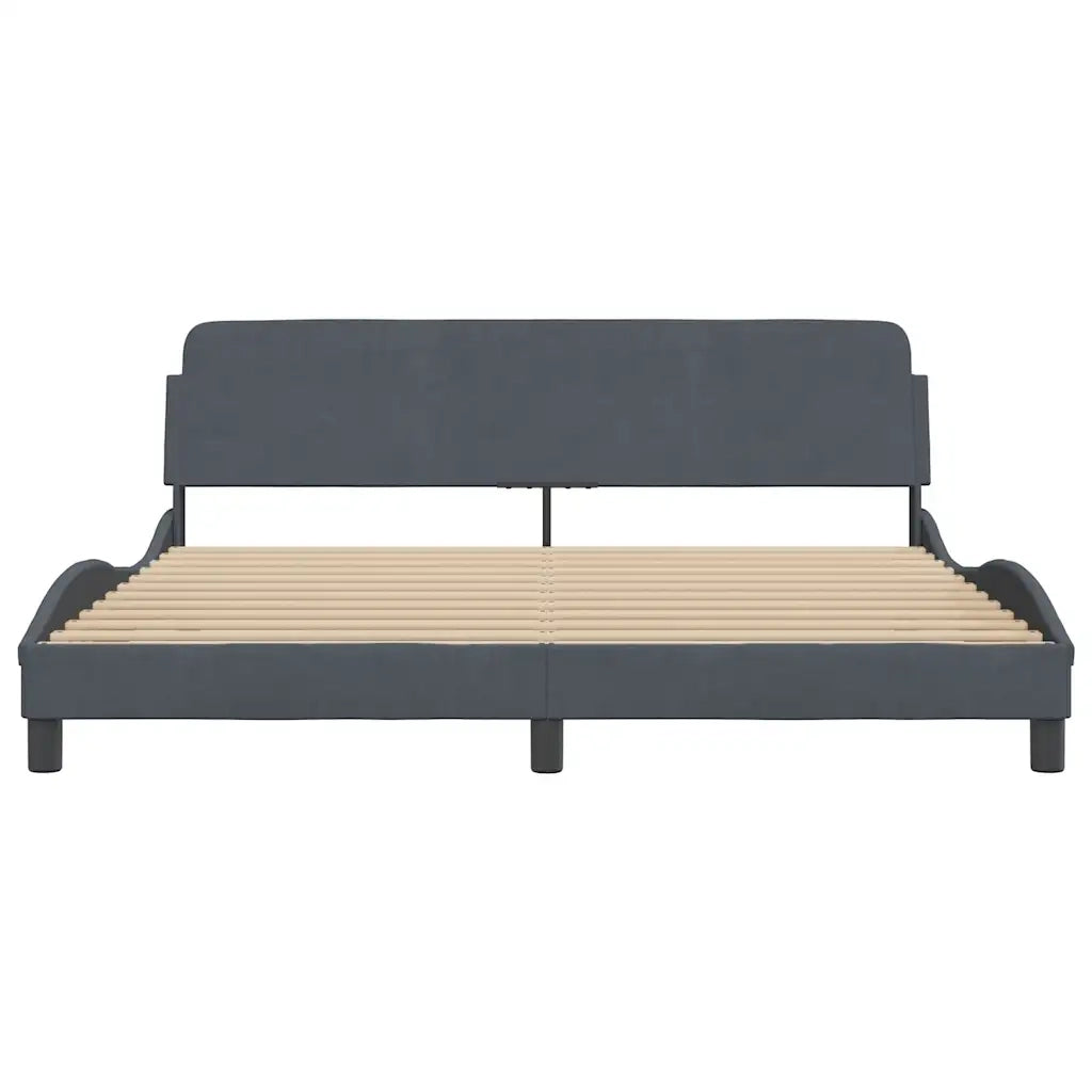 Struttura letto Dover Grigio Scuro 180x200 cm in Velluto 373337