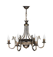 Lampadario retro bronzo patinato 6xE14 Korona Jupiter