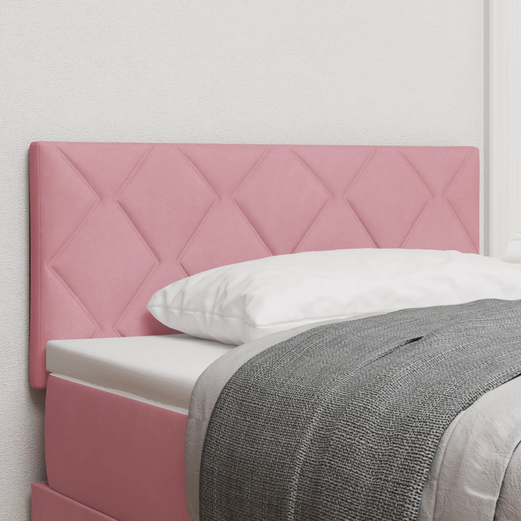 Testiera  Design Blocchi Diamante Rosa 100 cm in Velluto