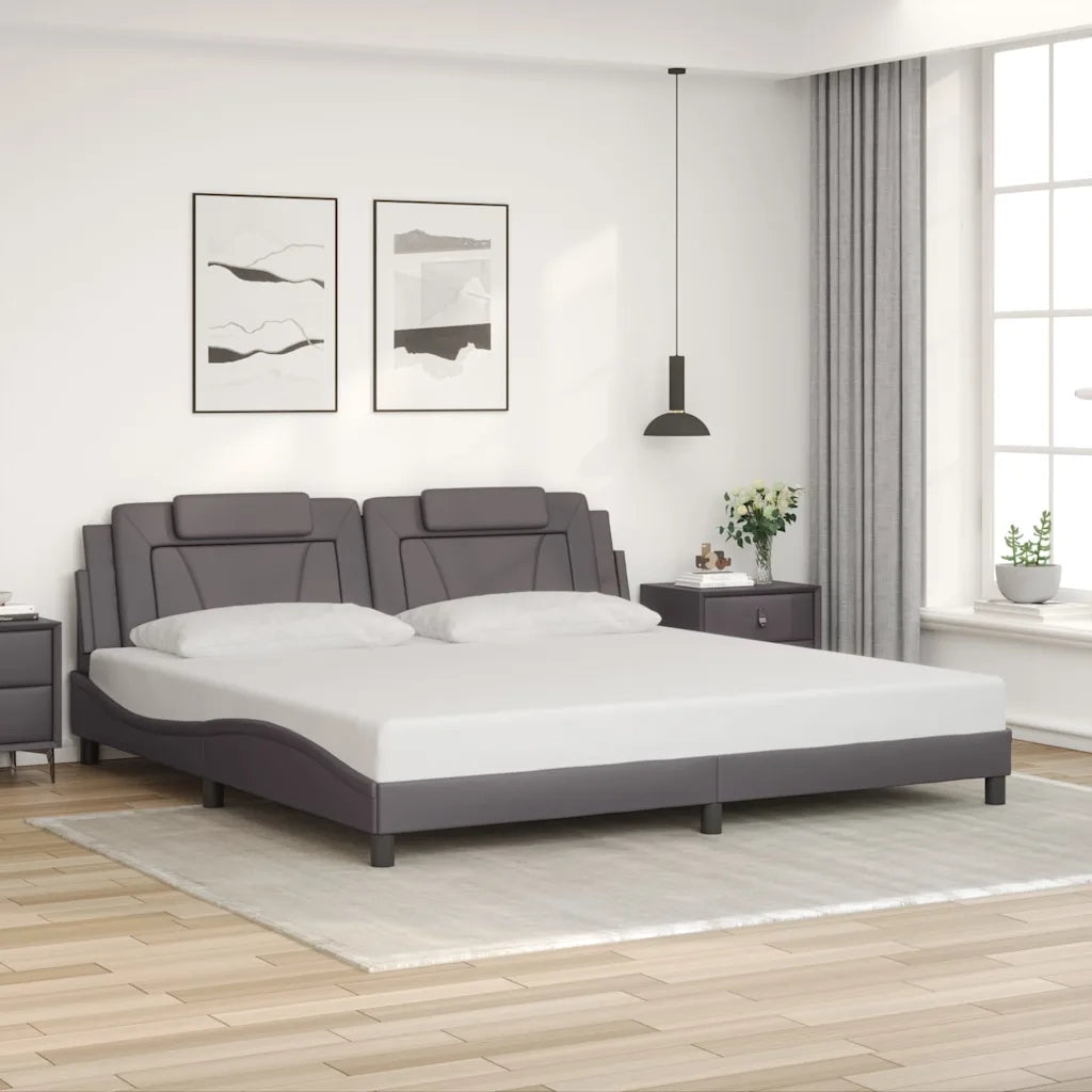 Giroletto Viana con LED senza Materasso Grigio 200x200 cm 3214046