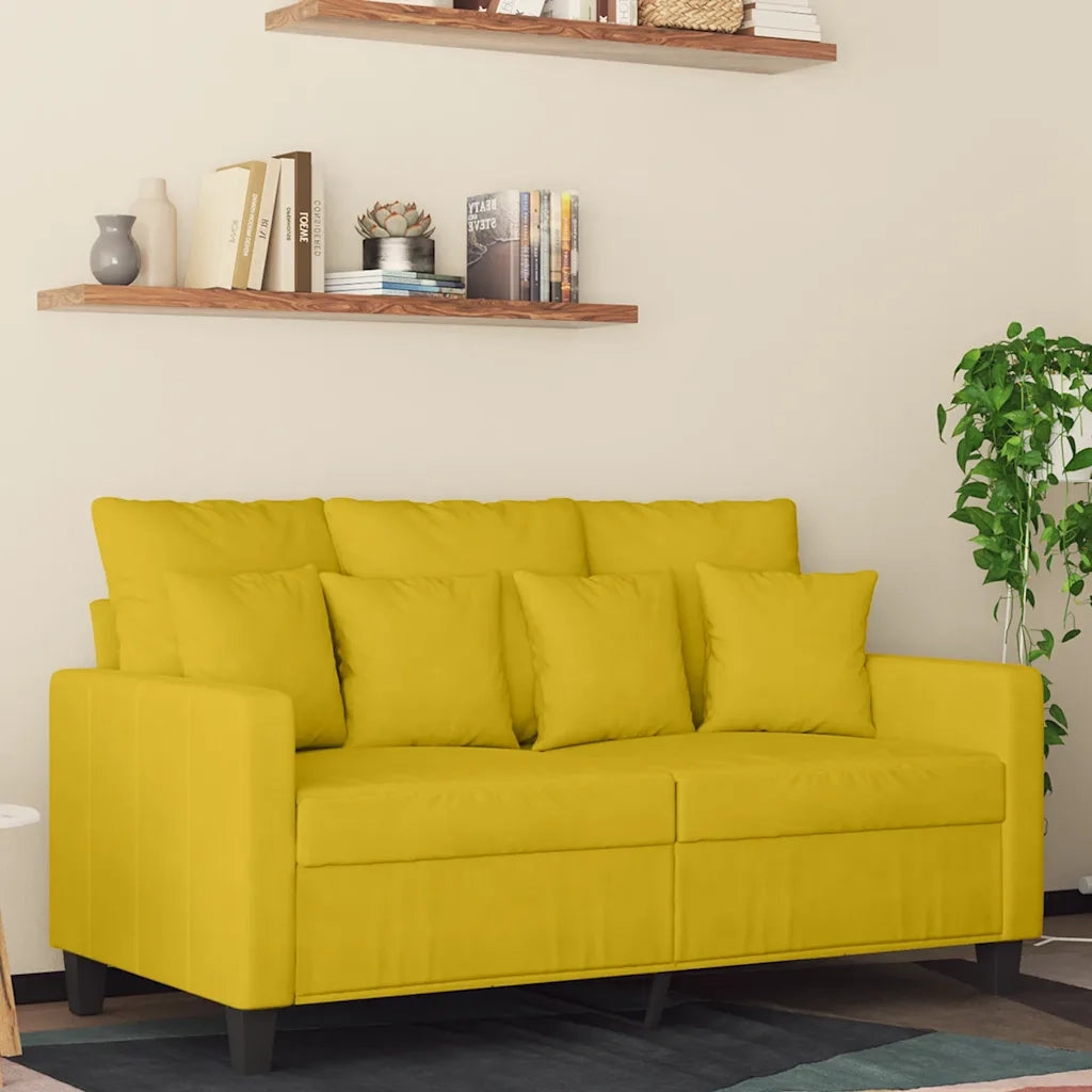 Divano a 2 Posti giallo 120 cm in Vellutocod mxl 133387