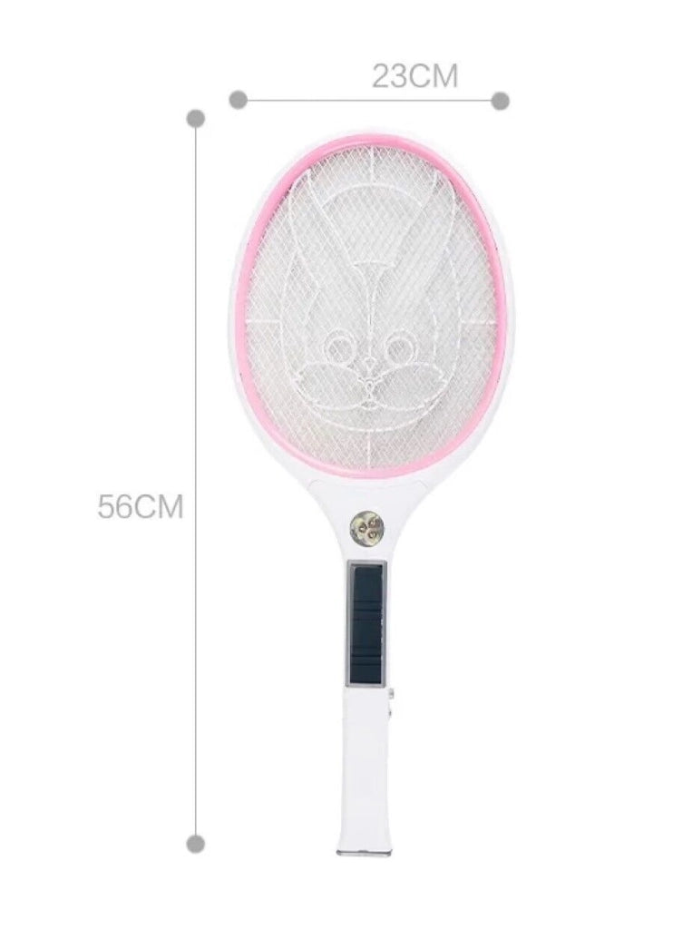 Racchetta fulmina zanzare ricaricabile pannello solare con luce LED QX-905
