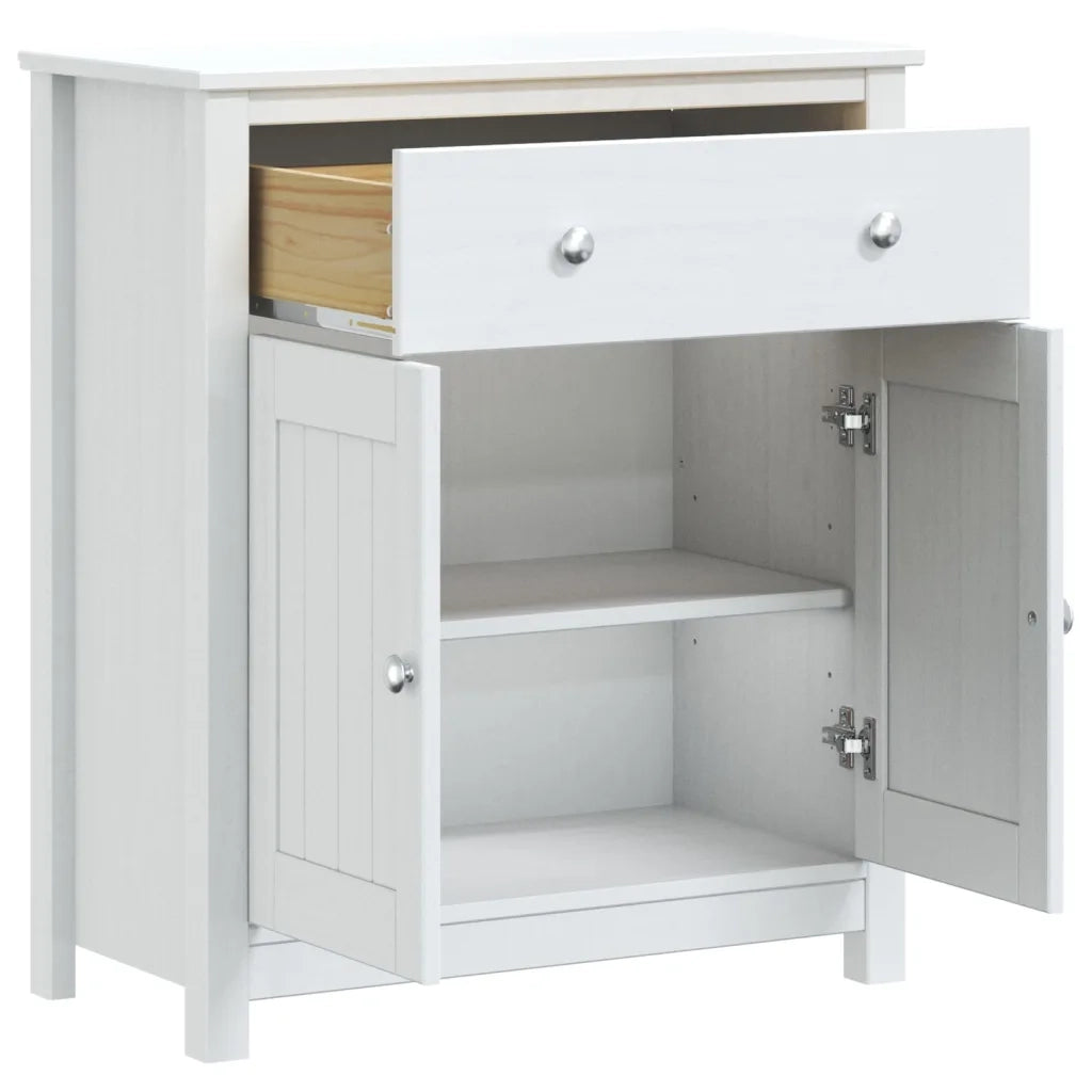 Mobiletto da bagno con vano contenitore 69,5 x 34 x 80 cm finitura liscia stile rustico pino bianco massello 02_0047335
