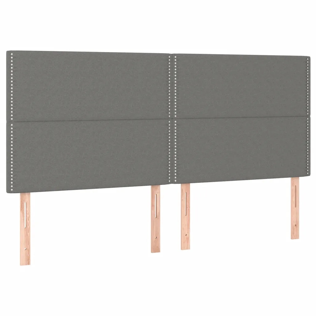 Giroletto a Molle con Materasso Grigio Scuro 200x200 cm Tessuto 3137102