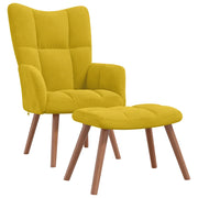 Poltrona Relax con Poggiapiedi Giallo Senape in Velluto cod mxl 12295