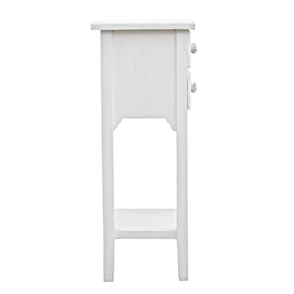 Mobiletto 2 Cassetti Legno Bianco Rustico da Interno - BLAINE