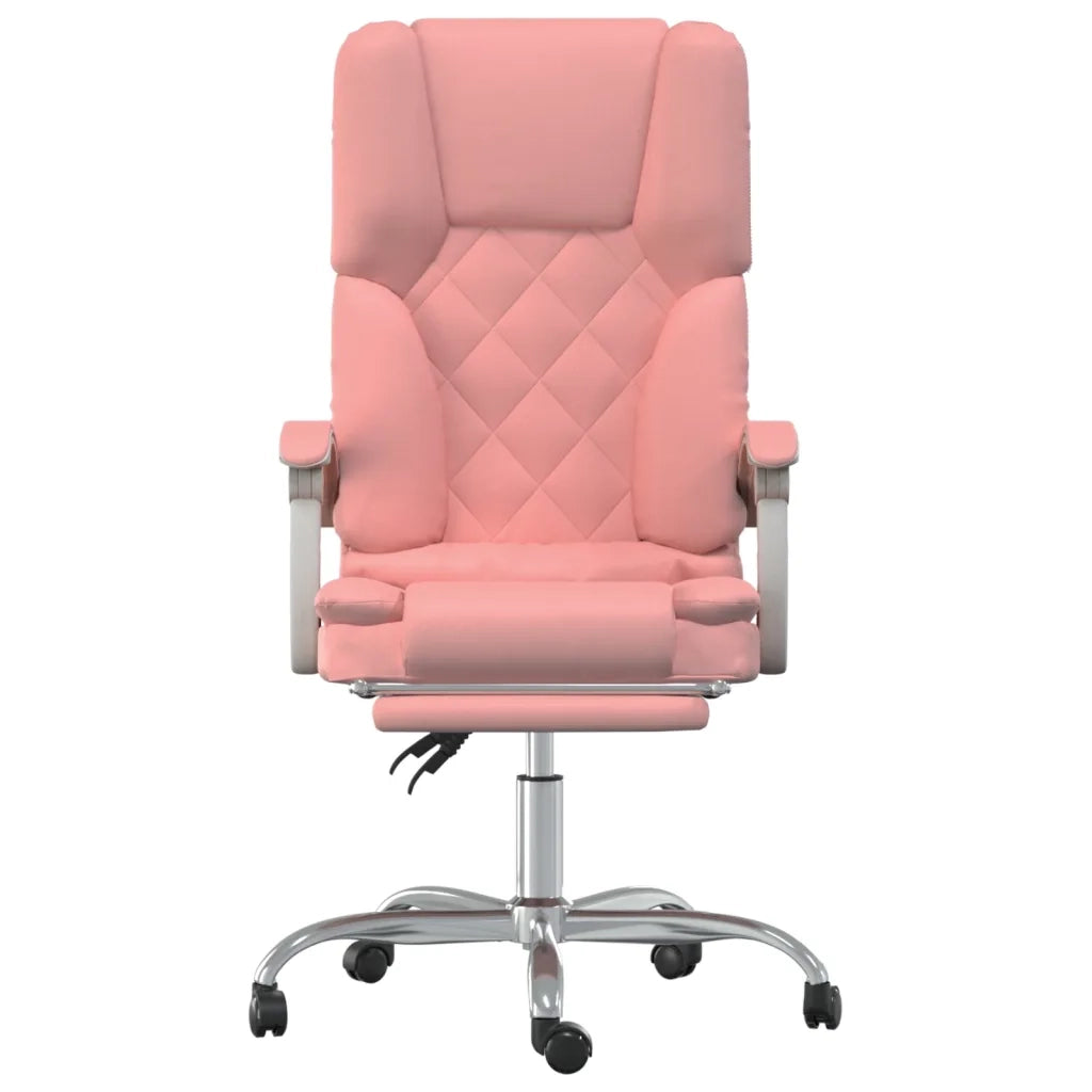 Poltrona da Ufficio Massaggiante Reclinabile rosa in Similpelle 349691