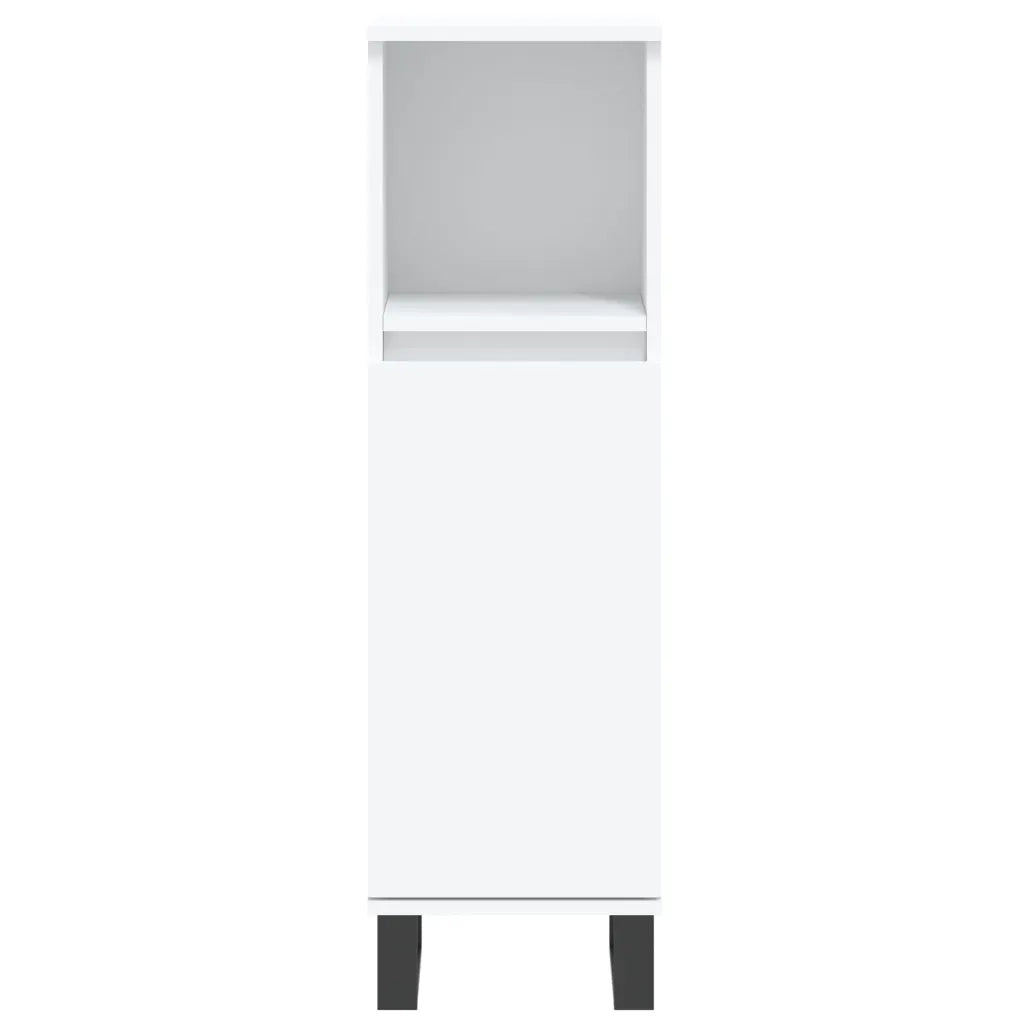 Set Mobili da Bagno | Armadio da bagno 3 pz Bianco in Legno Multistrato