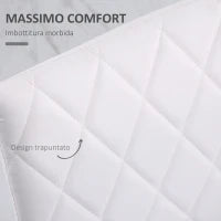 Set 4 Sedie Imbottite per Sala da Pranzo con Rivestimento in Similpelle, 41x50x91cm - Bianco
