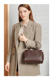 Borsa a tracolla da donna in vera pelle marrone