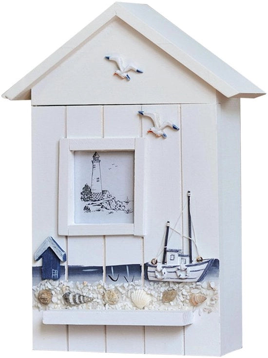 Cassettone in Legno con Foro per Fotografie - Decorazione di Parete Mediterranea
