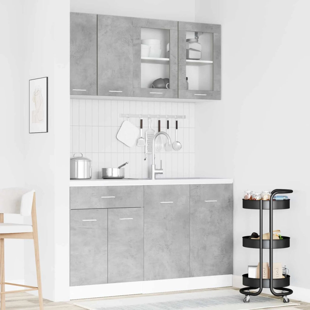 Unità Cucina Lyon 4 pcs Grigio Cemento Legno ingegnerizzato 3445847