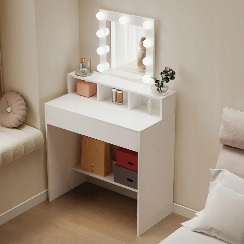 Toilette da trucco per vizagista cosmetica con specchio led moderna loft 40x80x145 cm