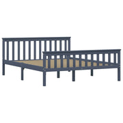 Letto matrimoniale | Letto per adulti | Giroletto senza Materasso Grigio 160x200 cm Legno Massello Pino