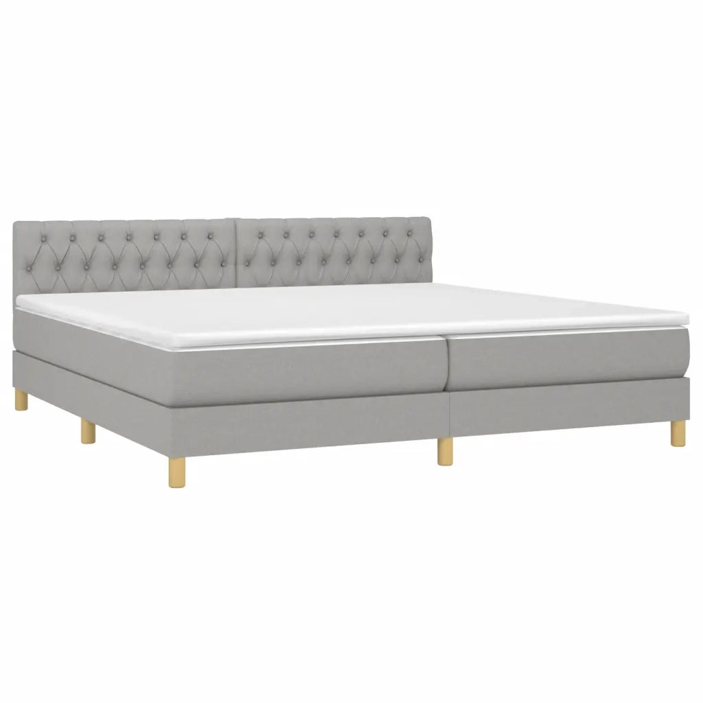 Giroletto a Molle con Materasso Grigio Chiaro 200x200cm Tessuto 3140881