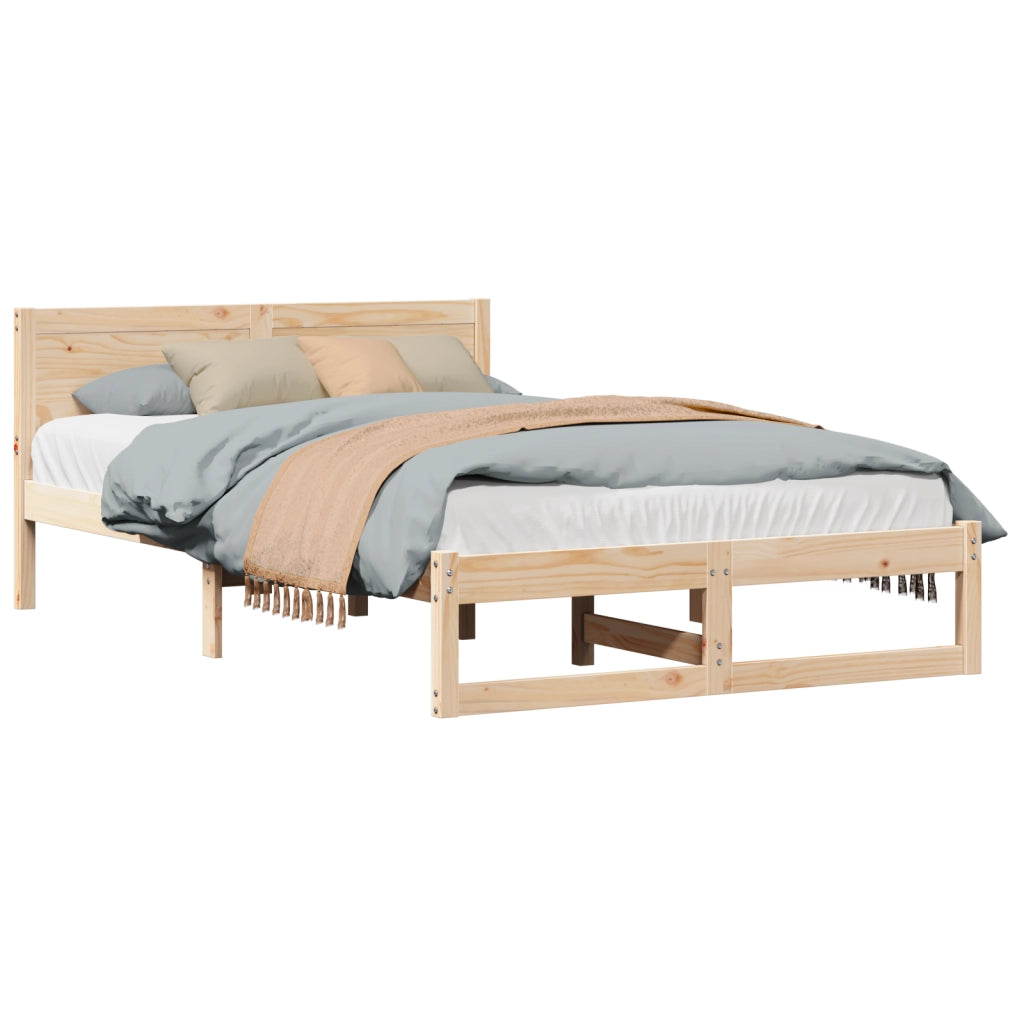 Letto Naturale Legno massello di pino 140 x 190 cm Letto