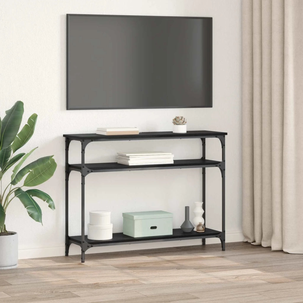 Tavolo consolle Rovere Nero 100 x 29 x 75 cm Legno multistrato