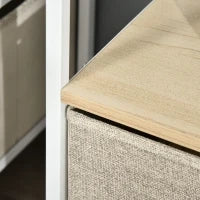 Mobile Porta TV da 47" con Cassetti Pieghevoli in Tessuto e Mensola in Metallo e MDF, 98x29x56cm, Colore Legno