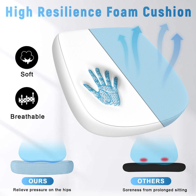 Sedia da ufficio ergonomica HAMLODY - con rotelle - Schienale regolabile con supporto lombare - Altezza regolabile - Blu