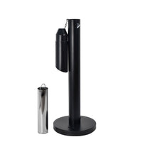 Posacenere a Colonna Ø32 cm in Metallo Nero Opaco 1,9L per Esterno