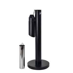 Posacenere a Colonna Ø32 cm in Metallo Nero Opaco 1,9L per Esterno