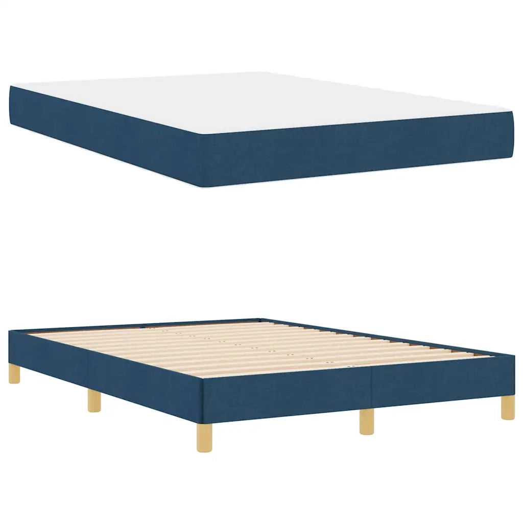 Letto a molle con materasso Blu 140 x 190 cm Tessuto