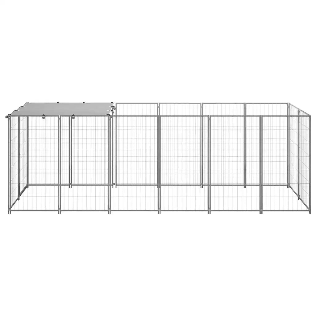 Canile Recinto per Cani Argento 330x110x110 cm in Acciaio cod mxl 44077
