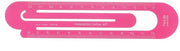 Liniaal rossa 12 cm, metrico, lega di alluminio, trasparente, con clip, design, indicatore, per bambini, scuola, classe, ufficio.