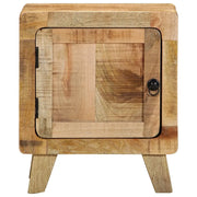 Set di 2 Comodini | Armadio da Notte | Mobiletto da notte 40x32x46 cm in Legno Massello di Mango Grezzo
