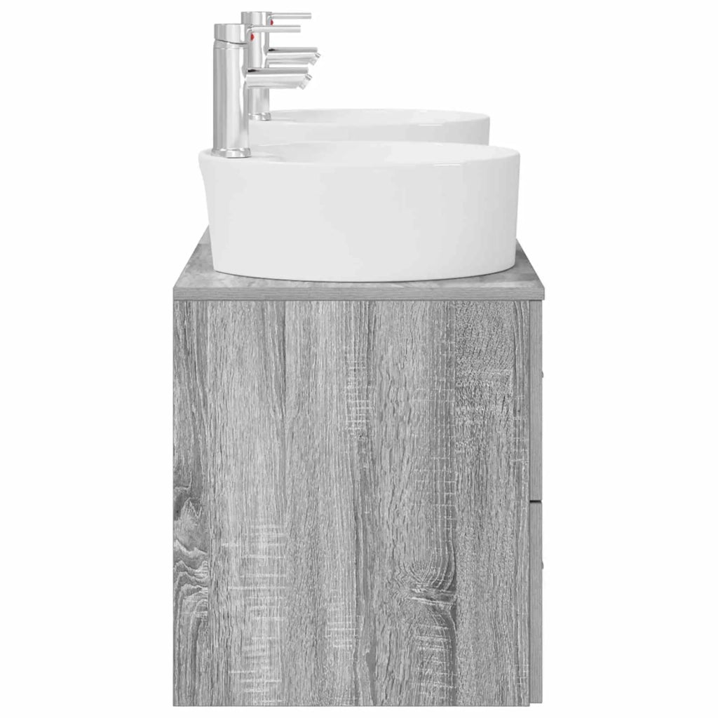 Set di mobili per il bagno 3 pz Sonoma grigio 3405888