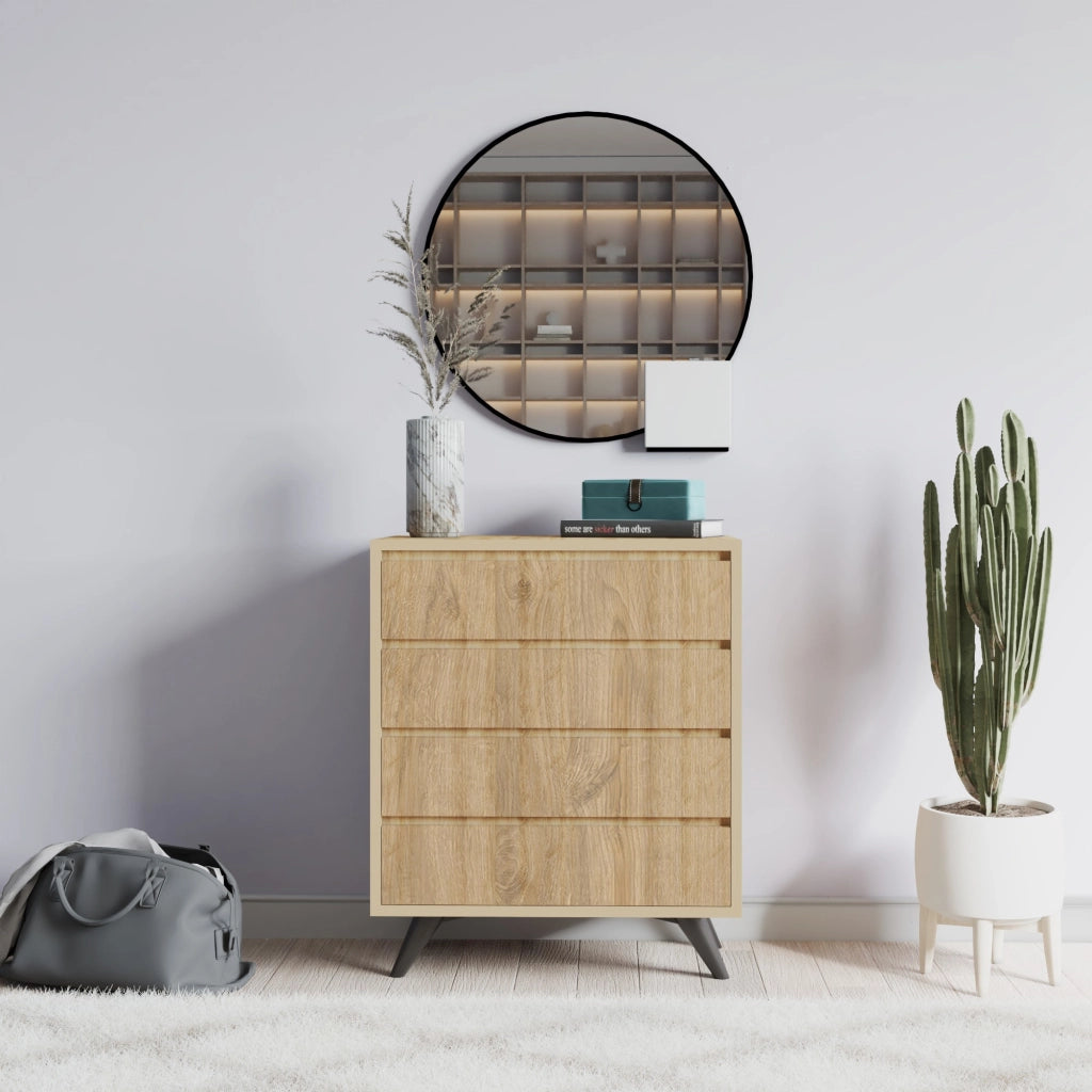 Cassettiera in legno "Suvera" - 70 x 40 x 86 cm - Marrone chiaro