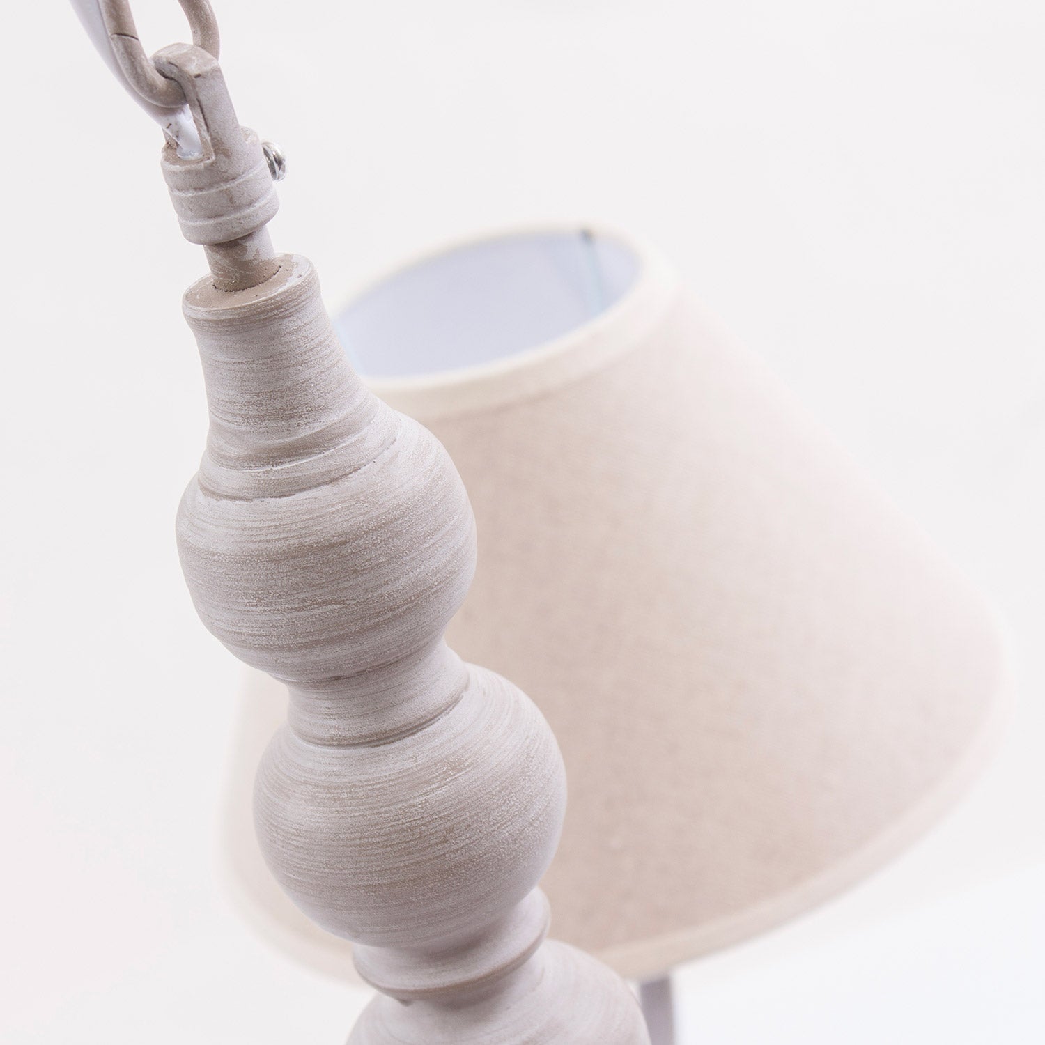 Lampadario da Soffitto Ø47x40A cm a 4 Bracci Decorazione Cuore Decapè Bianco Ecrù