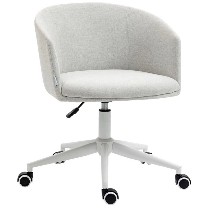 SEDIA DA UFFICIO CON ALTEZZA REGOLABILE, RUOTE E SEDUTA GIREVOLE IN TESSUTO 57L X 56P X 70-78A CM GRIGIO CHIARO