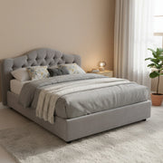 Letto Matrimoniale Aly, Letto Matrimoniale Sfoderabile Made in Italy, Grigio