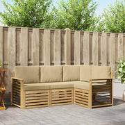Set divani 4 pcs Bianco e Beige 187,5 x 128,5 x 73 cm
