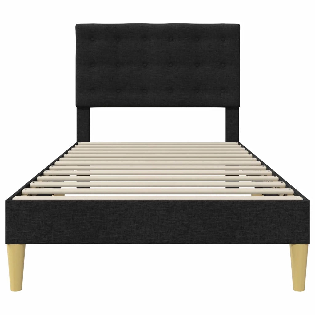 Struttura del letto con testiera Nero 100 x 200 cm Tessuto 42027775