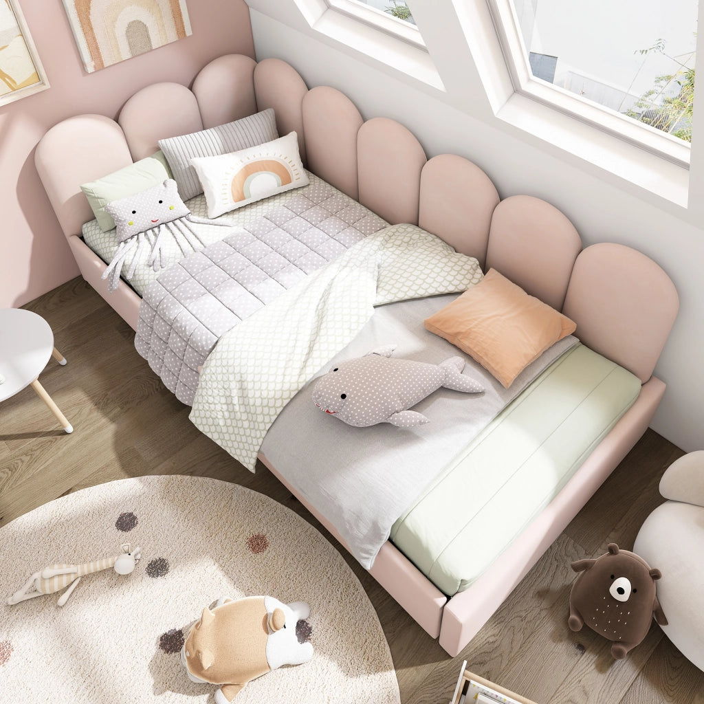OKWISH Letto Divano 90×190 cm, Letto Singolo con 2 Cassetti, Struttura Reversibile, senza Materasso, in Velluto, Rosa