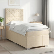 Letto box spring con materasso Crema 80 x 200 cm Tessuto 3454020