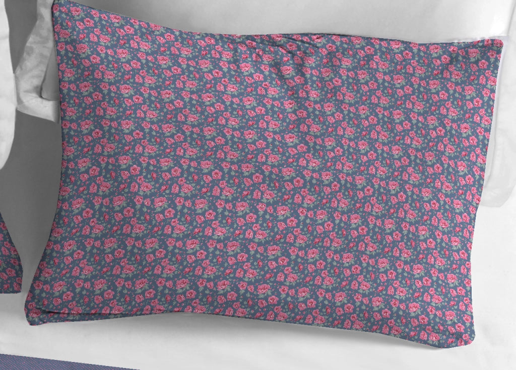 Copripiumino Sacco Piumone 100% Cotone Linea 3027 Fiori Provenzale - Matrimoniale - Grigio