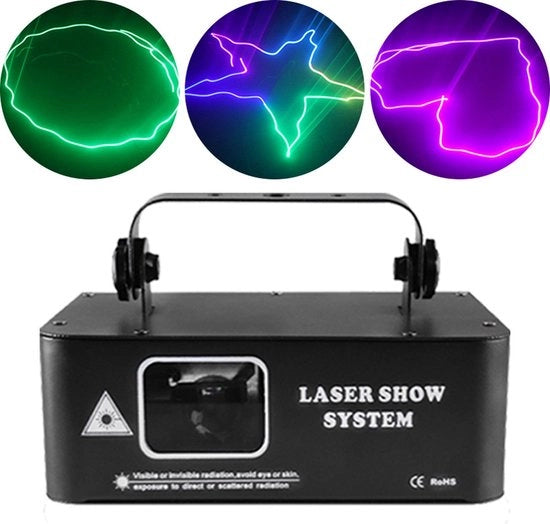 Lampada Laser - Lasershow - Rgb Animazione Laser per Disco e Ktv - Verlichting Podio - Nero