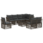 Set Divano da Giardino 9 pcs Grigio polyrattan 3434243