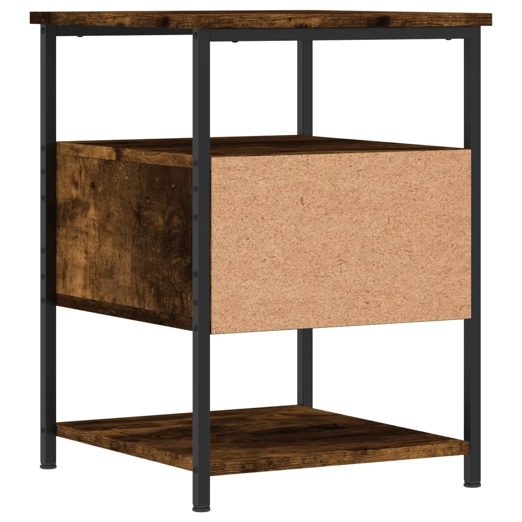 Comodini 2 pz-Set di 2 Tavolino da notte Rovere Fumo 40x42x56 cm in Legno Multistrato