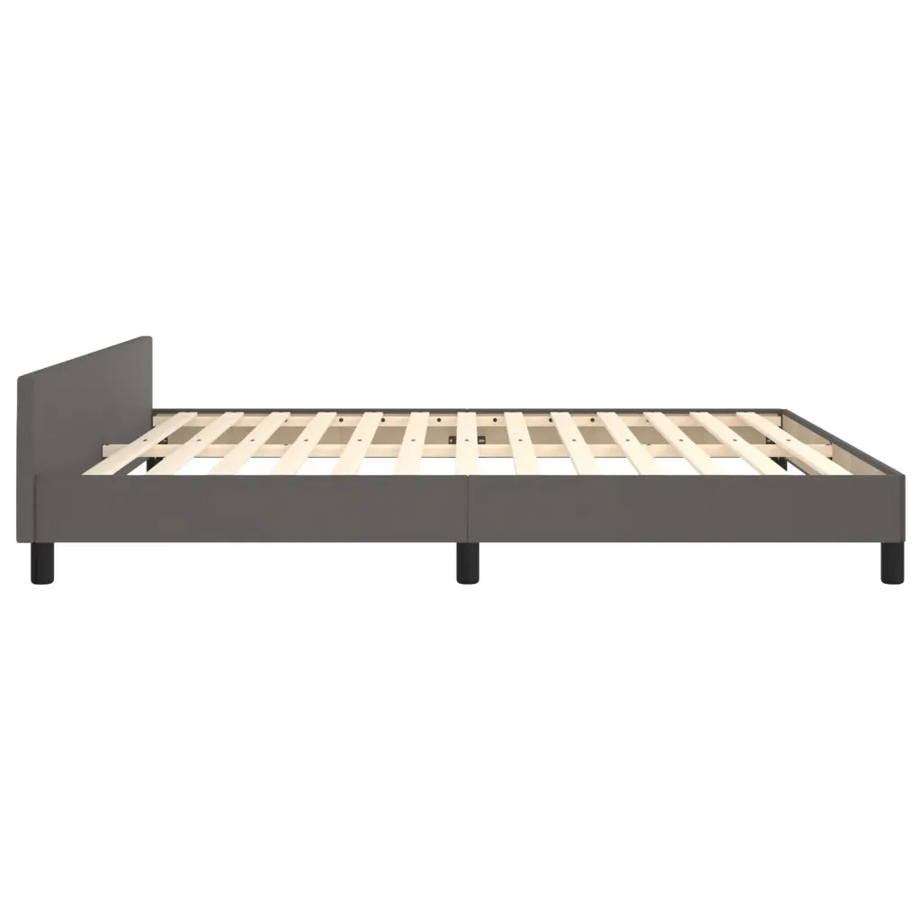 Giroletto con Testiera-Struttura Letto con testiera Grigio 160x200 cm in Similpelle 287456