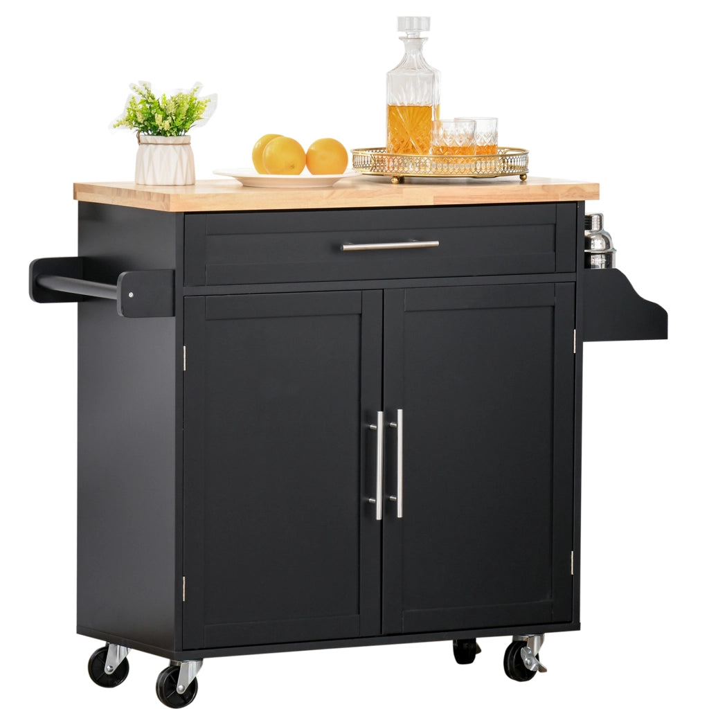 Armadio Mobile con Ante, Cassetto e Ripiani ¨C Zephmum ¨C 109x40x89 cm Nero